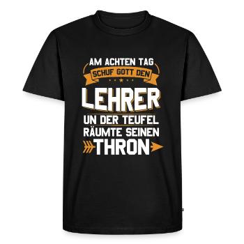 Lehrer - Männer Premium Bio T-Shirt - Schwarz - Vorne - Nico (187cm)