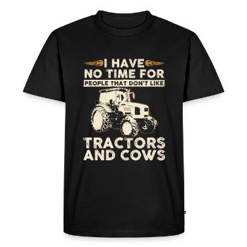Agriculteur agriculteur agriculteur cadeau tracktor - T-shirt Premium bio Homme - noir - Devant - Nico (187cm)