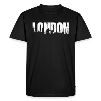 Londres - T-shirt Premium bio Homme - noir - Devant - Nico (187cm)