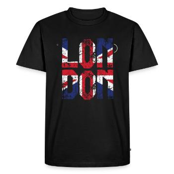 Londres - T-shirt Premium bio Homme - noir - Devant - Nico (187cm)