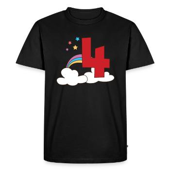 4th birthday - Men's Premium Organic T-Shirt - black - Front - Nico (187cm)