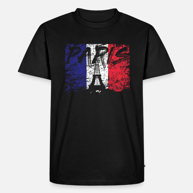 Paris - Männer Premium Bio T-Shirt - Schwarz