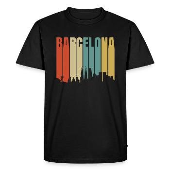 Barcelone - T-shirt Premium bio Homme - noir - Devant - Nico (187cm)