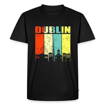 Dublin - T-shirt Premium bio Homme - noir - Devant - Nico (187cm)