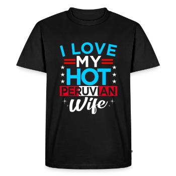 Pérou - T-shirt Premium bio Homme - noir - Devant - Nico (187cm)