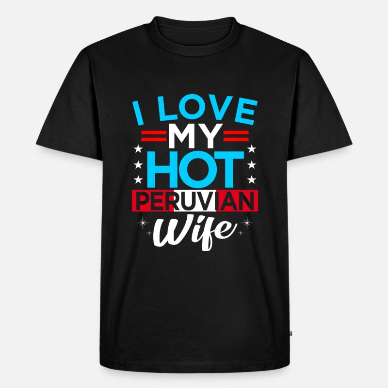 Peru - Männer Premium Bio T-Shirt - Schwarz