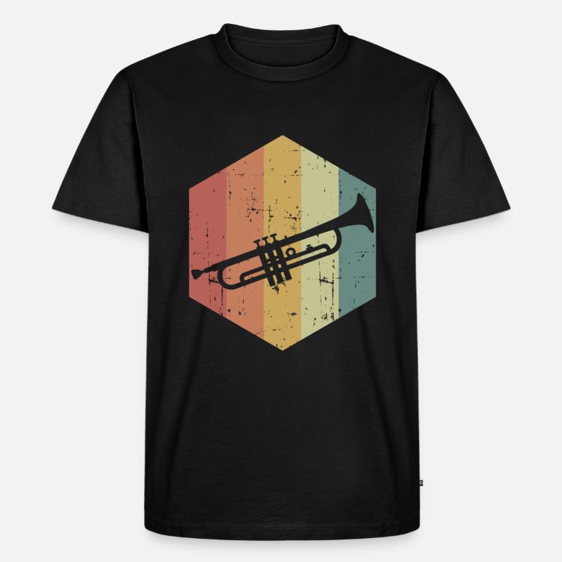 Trompete - Männer Premium Bio T-Shirt - Schwarz