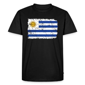 Uruguay - T-shirt Premium bio Homme - noir - Devant - Nico (187cm)