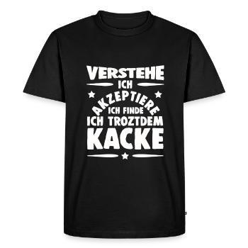 Scheiße Doof Dumm Dumme Welt Lustiger Spruch Dumme - Männer Premium Bio T-Shirt - Schwarz - Vorne - Nico (187cm)