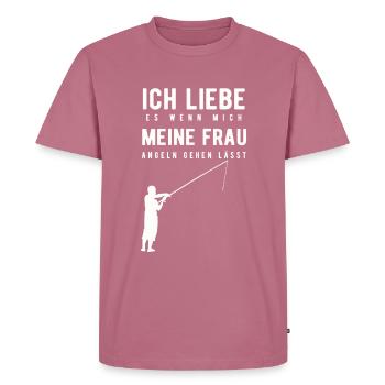Fischer Fischen Angeln Geschenk Geschenkidee Lusti - Männer Premium Bio T-Shirt - Mauve - Vorne - Nico (187cm)
