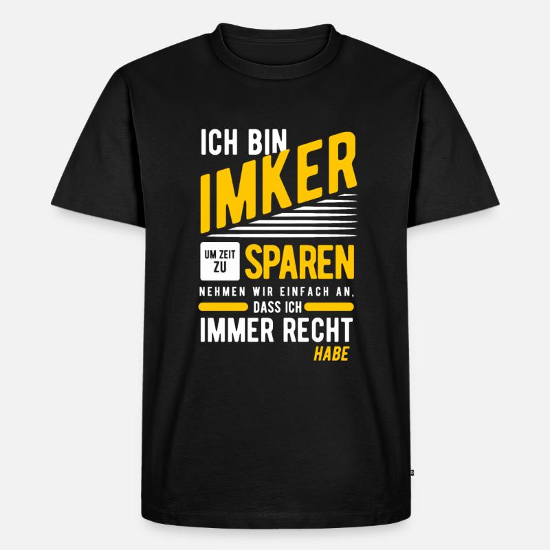 Imker - Männer Premium Bio T-Shirt - Schwarz