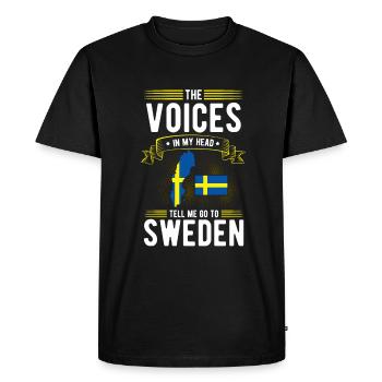 Suède - T-shirt Premium bio Homme - noir - Devant - Nico (187cm)