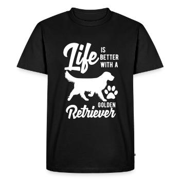 Golden Retriever - T-shirt Premium bio Homme - noir - Devant - Nico (187cm)
