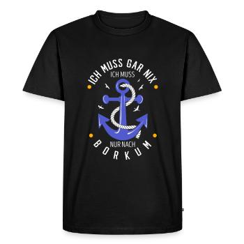 Borkum - Men's Premium Organic T-Shirt - black - Front - Nico (187cm)