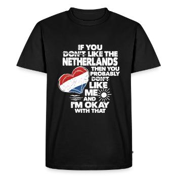 Pays-Bas Hollande - T-shirt Premium bio Homme - noir - Devant - Nico (187cm)