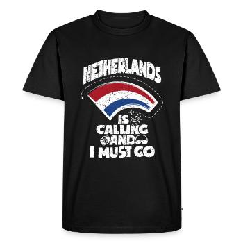 Pays-Bas Hollande - T-shirt Premium bio Homme - noir - Devant - Nico (187cm)