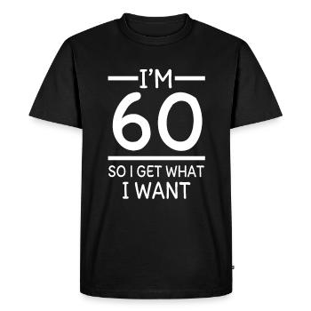 60th birthday - Men's Premium Organic T-Shirt - black - Front - Nico (187cm)