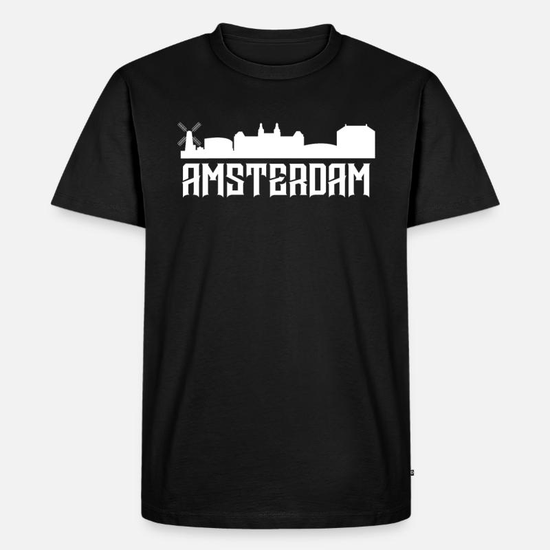 Amsterdam - Männer Premium Bio T-Shirt - Schwarz