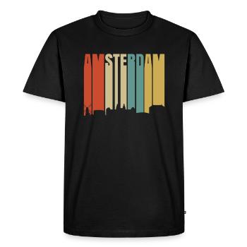 Amsterdam - T-shirt Premium bio Homme - noir - Devant - Nico (187cm)