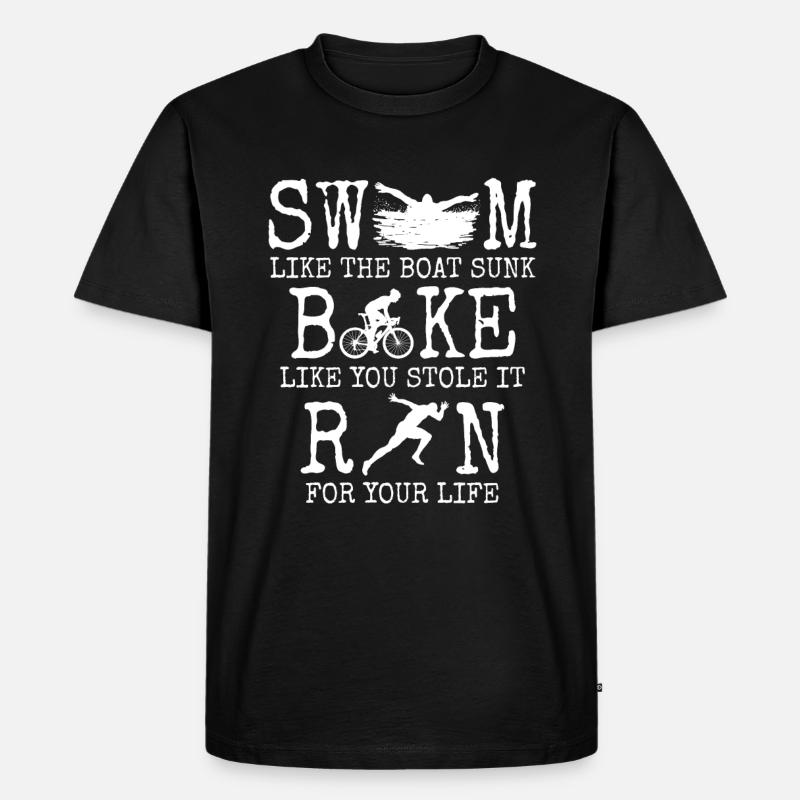 Triathlon - Männer Premium Bio T-Shirt - Schwarz