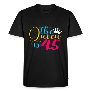 45th birthday - Men's Premium Organic T-Shirt - black - Front - Nico (187cm)