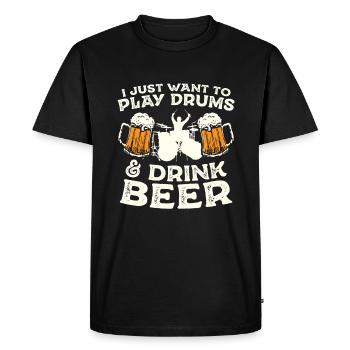 Drummer drummer drummer gift - Men's Premium Organic T-Shirt - black - Front - Nico (187cm)