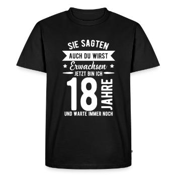 18. Geburtstag - Männer Premium Bio T-Shirt - Schwarz - Vorne - Nico (187cm)