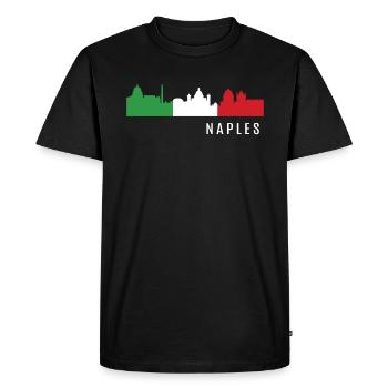 Naples Italy - Men's Premium Organic T-Shirt - black - Front - Nico (187cm)