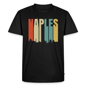 Naples Italy - Men's Premium Organic T-Shirt - black - Front - Nico (187cm)