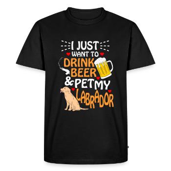 Labrador - T-shirt Premium bio Homme - noir - Devant - Nico (187cm)