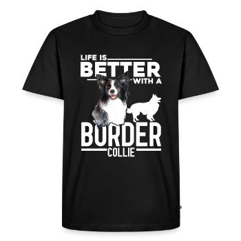 Border Collie - T-shirt Premium bio Homme - noir - Devant - Nico (187cm)