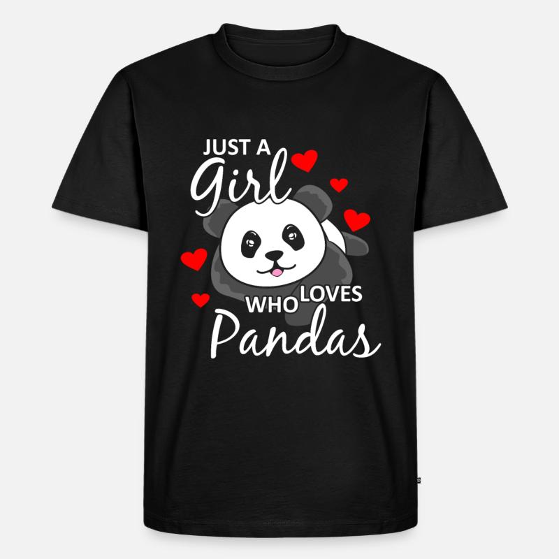 Panda - Männer Premium Bio T-Shirt - Schwarz
