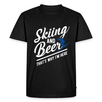 To ski - Men's Premium Organic T-Shirt - black - Front - Nico (187cm)