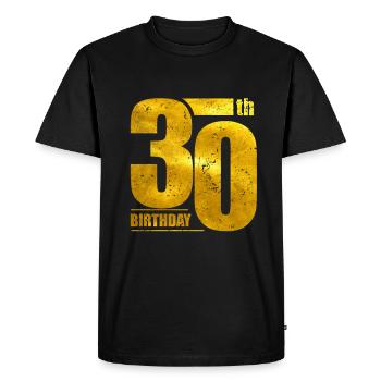 30th birthday - Men's Premium Organic T-Shirt - black - Front - Nico (187cm)