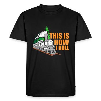 Train trains train modèle - T-shirt Premium bio Homme - noir - Devant - Nico (187cm)