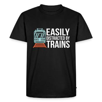 Train trains train modèle - T-shirt Premium bio Homme - noir - Devant - Nico (187cm)