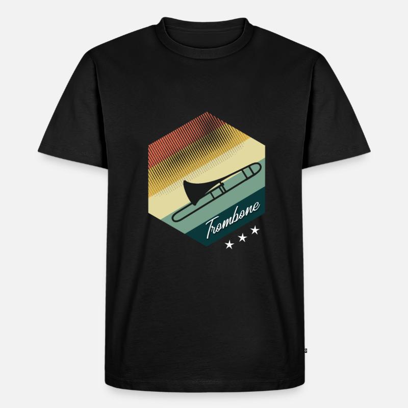 Posaune - Männer Premium Bio T-Shirt - Schwarz