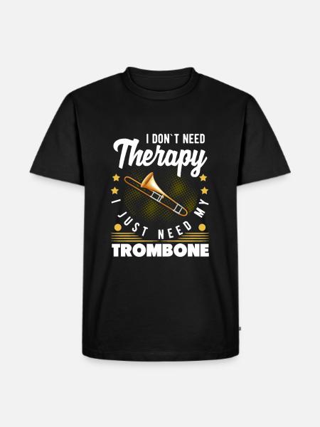 Posaune - Männer Premium Bio T-Shirt - Schwarz