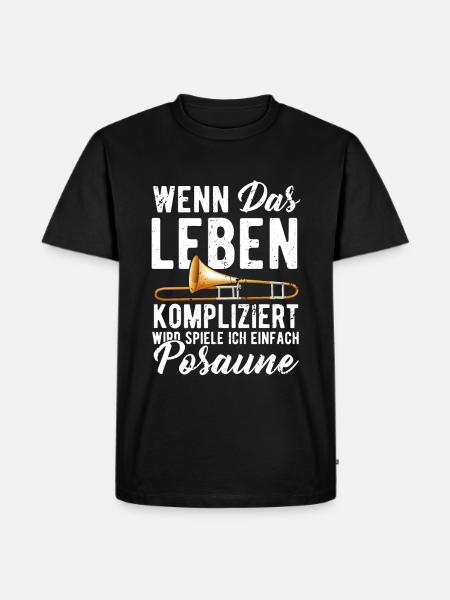 Posaune - Männer Premium Bio T-Shirt - Schwarz