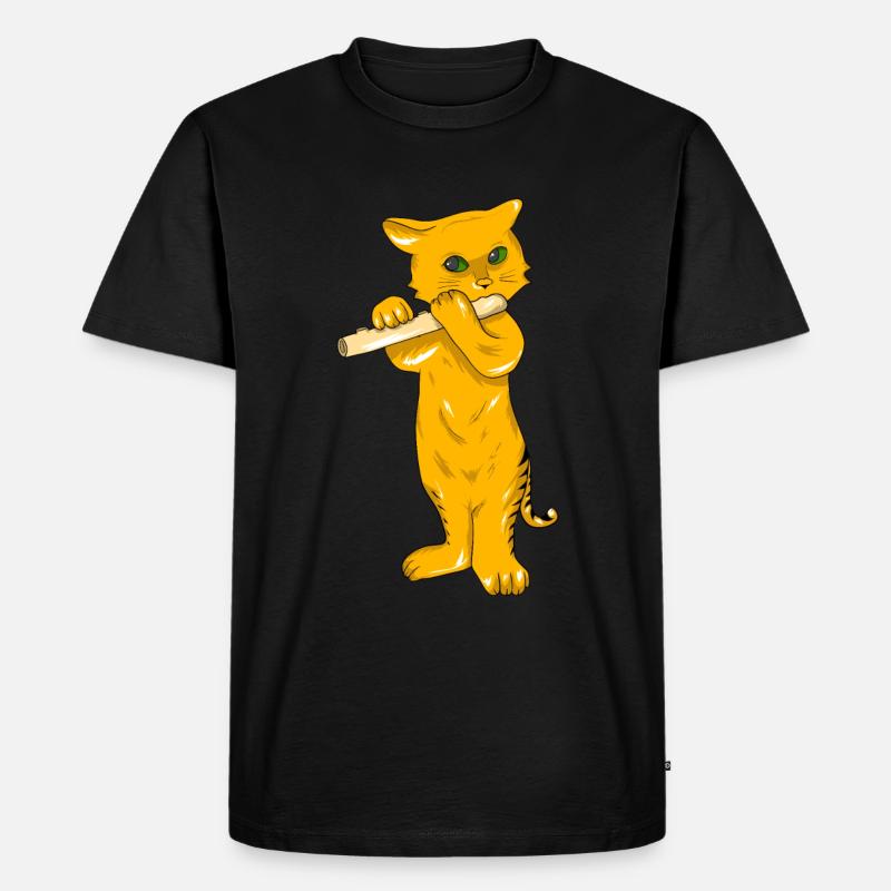 Querflöte - Männer Premium Bio T-Shirt - Schwarz