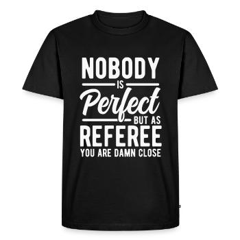 referee - Men's Premium Organic T-Shirt - black - Front - Nico (187cm)