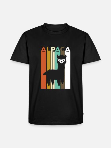 Alpaka Lama - Männer Premium Bio T-Shirt - Schwarz