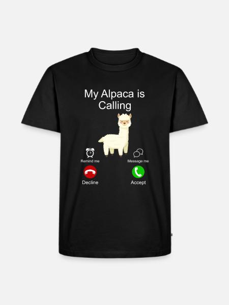 Alpaka Lama - Männer Premium Bio T-Shirt - Schwarz