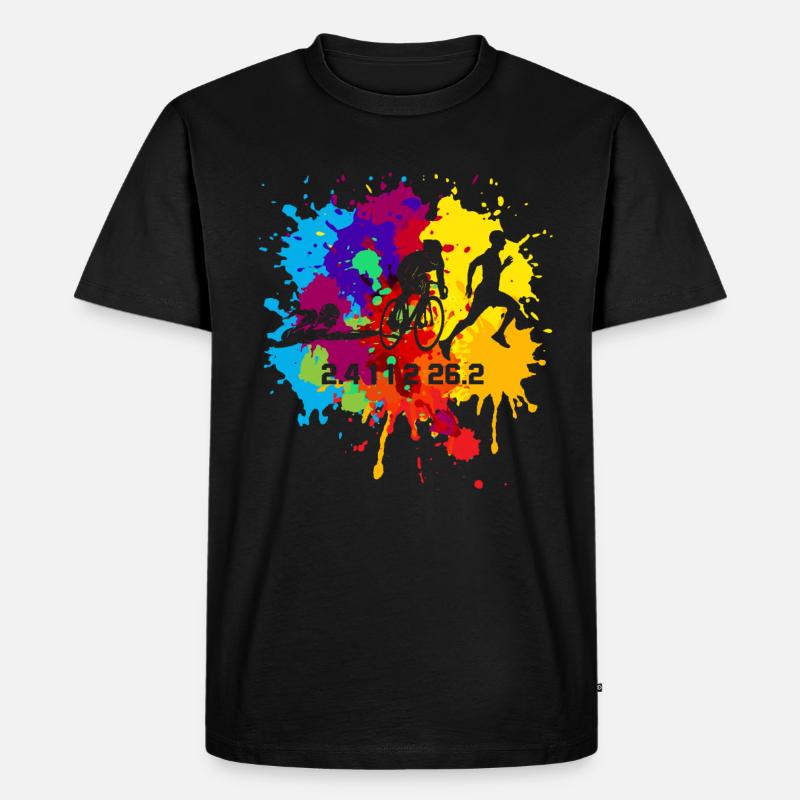 Triathlon - Männer Premium Bio T-Shirt - Schwarz