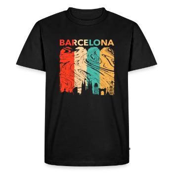 Barcelone - T-shirt Premium bio Homme - noir - Devant - Nico (187cm)
