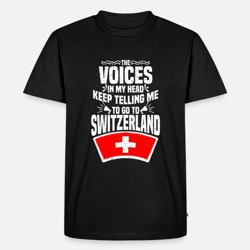 Schweiz - Männer Premium Bio T-Shirt - Schwarz