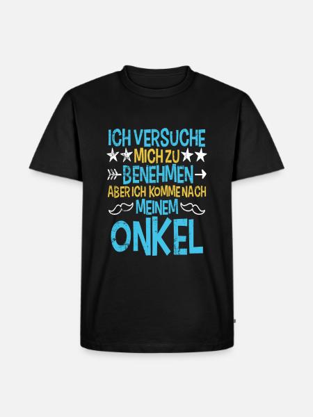 Onkel - Männer Premium Bio T-Shirt - Schwarz