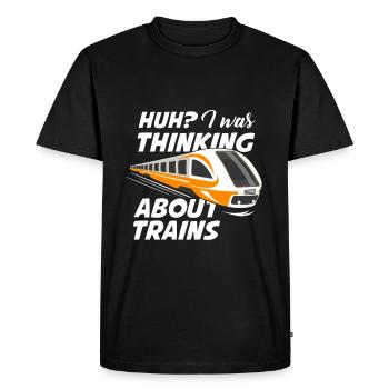 Train trains train modèle - T-shirt Premium bio Homme - noir - Devant - Nico (187cm)