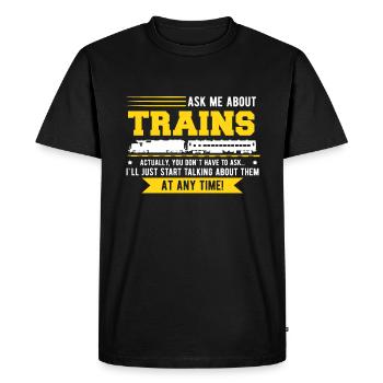 Train trains train modèle - T-shirt Premium bio Homme - noir - Devant - Nico (187cm)