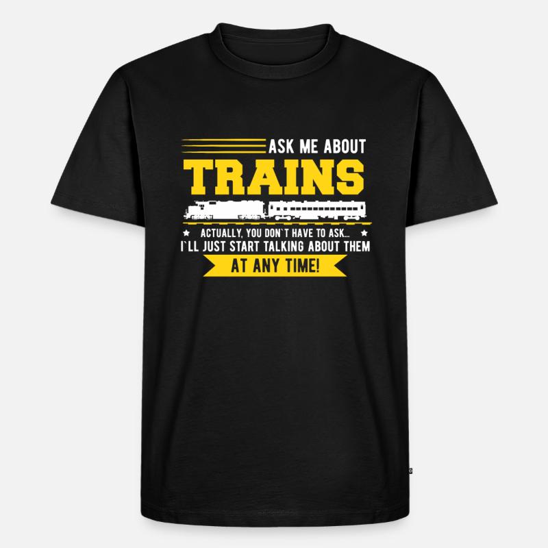 Zug Züge Modeleisenbahn Eisenbahn Geschenk - Männer Premium Bio T-Shirt - Schwarz